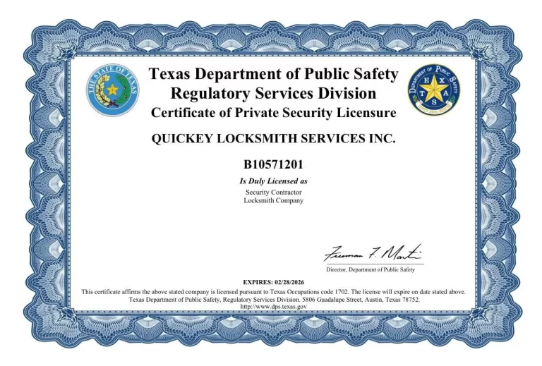 Quickey Locksmith License